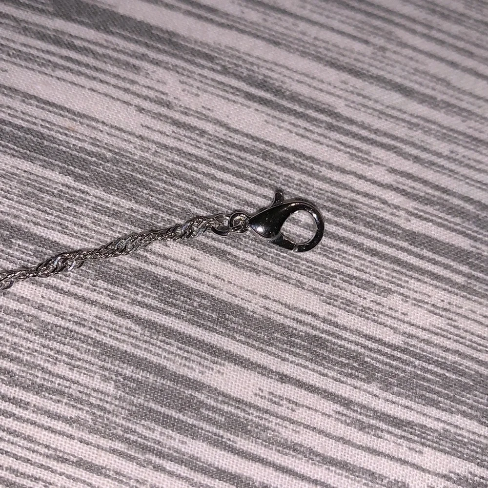 Crystal Ball Silver Necklace 24-27 inches long